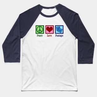 Peace Love Postage Stamps Baseball T-Shirt